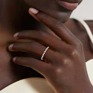 Anillo de Compromiso con Diamantes Pavé Certificados por IGI, Anillo de Boda de Oro Sólido de 18k/14k con Diamantes Creados en Laboratorio, Anillos Personalizados para Mujer - Product Image 3