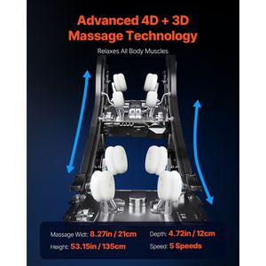 Poltrona Massaggiante 4D+3D per Tutto il Corpo con SL Track Esteso, Stretching Profondo Yoga e Poggiapiedi Estensibile - TFT AI Voice e Materiale PU - Product Image 5