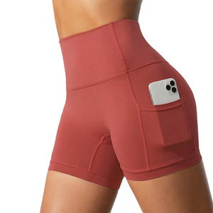 Shorts de yoga taille haute pour femmes, style sport et mode, personnalisables, très extensibles, pour l'entraînement, destinés à la distribution au détail - Product Image 1