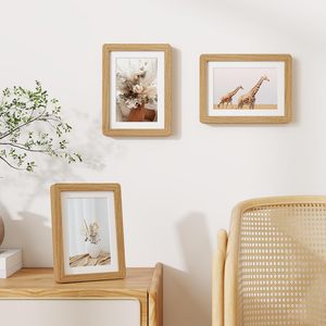 Picture <b>Frame</b>, <b>Oak</b> <b>Frame</b>, with Tempered Glass, Solid Wood Picture <b>Frame</b>, Suitable for Wall and Table Display - Product Image 3