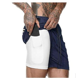 Pantalones Cortos Deportivos de Malla 2 en 1 con Logotipo Personalizado al por Mayor, Pantalones Cortos de Gimnasio para Hombre, Conjuntos de Yoga y Fitness para Hombre - Product Image 3