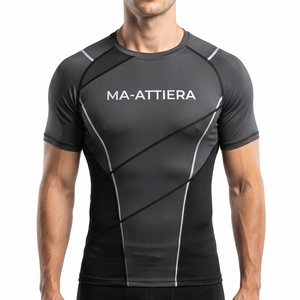 T-shirt de compression à manches courtes pour homme, style Bape, vêtements de sport, fitness, athlétisme - Product Image 1
