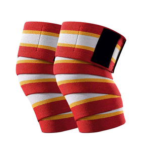Vendas para Rodillas con Diseño de Rayas Multicolor, Cierre Ajustable de Gancho y Bucle, Soporte para Levantamiento de Pesas y Powerlifting - Product Image 2