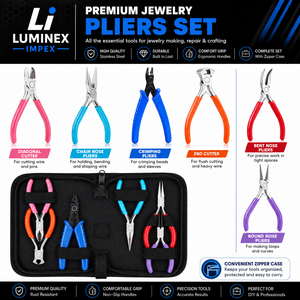 LUMINEX IMPEX LUB=113 <b>Long</b> <b>Nose</b> Stainless Steel Lightweight Smooth Work Jewelry Making Polishing Pliers for Bracelet Making DIY - Product Image 1