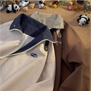 Chaqueta de Cuero Unisex Estilo Racer con Cuello en V y Cierre de Cremallera, Cortavientos, Informal, para Invierno, Color Sólido, Diseño con Parches, Secado Rápido, con Capucha - Product Image 2