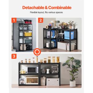 Scaffali per Garage a 5 Ripiani con Capacità di 900 kg, 46 cm P x 81 cm L x 183 cm H, Unità di Scaffalatura Metallica Regolabile per Utensili - Product Image 3