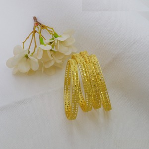 Gold Plated Traditional 4 Pc Bangles New Design African Dubai Bridal Style Bangles Ethnic <b>Wedding</b> Middle East Bangles for Women - Product Image 4