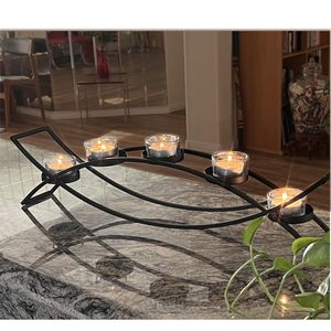 Support à bougies en métal avec porte-bougie décoratif pour mariages, fêtes et tables de restaurant d'hôtel à prix d'exportation - Product Image 4