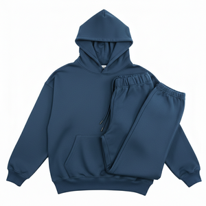 Ensemble sweat à capuche et jogging personnalisé avec logo pour homme, deux pièces, toutes saisons, décontracté, sportif - Product Image 2