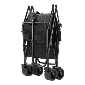 Carrello Pieghevole a Due Piani da 400L per Carichi Pesanti con Ruote per Tutti i Terreni, Carrello da Giardino Lungo per Campeggio - Product Image 1