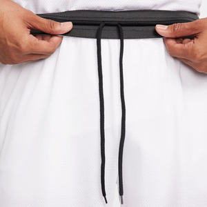 Shorts de basket-ball pour hommes à taille élastique et bande latérale, personnalisables avec logo imprimé, couleur unie, en vente - Product Image 6