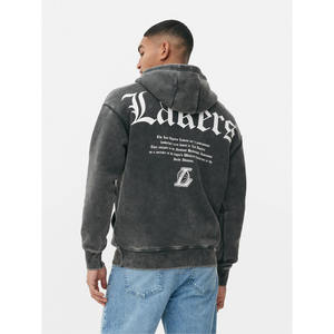 Venta al por mayor de peso pesado con cordón pulóver Sudadera con capucha Logotipo de impresión digital personalizado de algodón de rizo francés de gran tamaño - Product Image 5