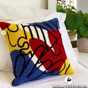 Abstract Tufted <b>Throw</b> Boho White Color Pillowcase Home Decorative 45*45cm Square Cushion Cove Eco-Friendly Custom OEM Wholesale - Product Image 1
