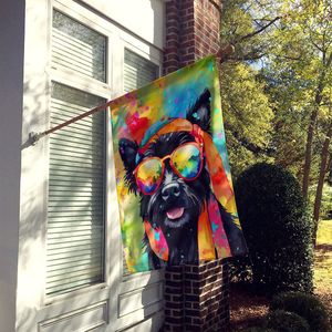 Scottish Terrier Hippie gran poste de porche decorativo patio Banner Multicolor colgante de pared poliéster casa tamaño ilustraciones Multicolor - Product Image 2