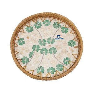 Exportateur de confiance : Plateau en rotin nacre, élégant accent d'intérieur, accessoire de luxe pour la maison, plateau en nacre, Vietnam - Product Image 1