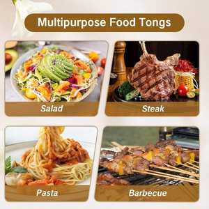 Pince à pâtes et salade en acier inoxydable Bold Blossom de haute qualité pour cuisine et barbecue, lot de plus de 20 pièces - Product Image 5