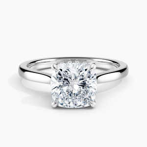 Anillo de Diamante Cultivado en Laboratorio, Corte Cojín, 2.00 Quilates, Color F, Claridad VS1, Oro Blanco de 18k, Halo Oculto, Solitario, Certificado IGI - Product Image 1