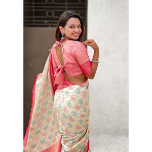 Sari Patola Bandhani en Soie Zari Tissée Douce Elite Weaves avec Tissages Contrastés, Élégant pour Soirée, 600g, Séchage Rapide, Protection Solaire - Product Image 3