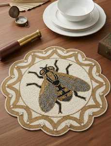 Affordable Stylish <b>Beaded</b> Embroidery <b>Placemat</b> Handmade Table Mat for Dining Room Kitchen Wedding Party and Festive Decoration - Product Image 5