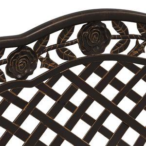 Banc de jardin en bronze durable, en aluminium moulé, de taille moyenne, pour usage extérieur - Product Image 6
