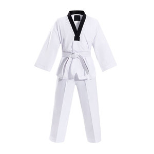 Blue Taekwondo Uniform 100% Cotton Stretch Durable Regular Fit Adult Unisex Martial Arts Wear Kit Front Logo In-Stock - Product Image 4