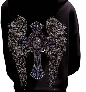 Sudadera con Capucha Personalizada para Hombre, Tejido French Terry Grueso, con Logotipo Bordado, Pedrería, Estilo Hip Hop, Cierre de Cremallera, Corte Regular - Product Image 6