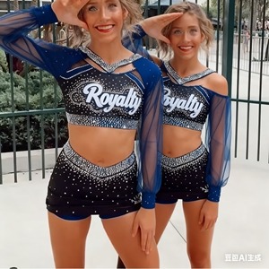 Ensemble d'uniformes de cheerleading Crystal Lake Central, jupe noire, orange et blanche, style adulte pour femmes, avec logo des Tigers imprimé par sublimation 2026 - Product Image 6