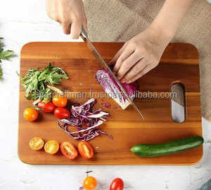 Tabla de cortar de madera de mango hecha a mano personalizada del superventas para uso en cocina de restaurante, artículo de regalo de madera elegante de origen indio - Product Image 1