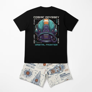 Men's Y2K Vintage Streetwear <b>Gothic</b> Graphic Trousers Custom Print Pattern Drawstring Shorts and T-<b>shirt</b> Set - Product Image 2