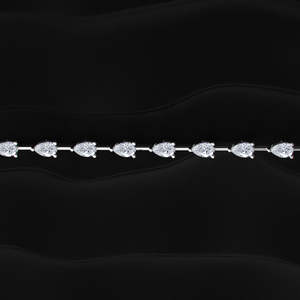 Bracelet tennis minimaliste empilable en moissanite poire orientale-occidentale de qualité supérieure, 7 pouces, en argent sterling 925, or 10k, 14k, 18k ou platine - Product Image 4