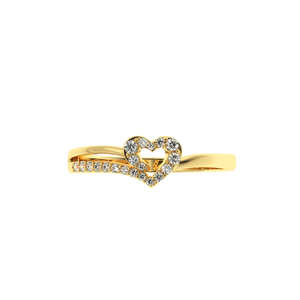 Solitairekart 0.15ct trái tim lấp lánh sóng kim cương tự nhiên Nhẫn-Hi màu sắc, VS-SI rõ ràng - Product Image 3