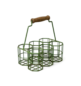 Metal Bottle Carrier <b>6</b> Pack Holder Standing Drinkware Organizer <b>for</b> Kitchen Counter Industrial Style Rust Resistant - Product Image 5