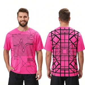 T-shirt de sport pour homme, personnalisé, en coton, avec impression graphique sur le devant et le dos, manches courtes, vêtements d'entraînement - Product Image 3