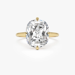 Bague de fiançailles classique en or 14 carats avec diamant taille coussin de 5,05 carats, bijou de luxe en diamant taille coussin - Product Image 1