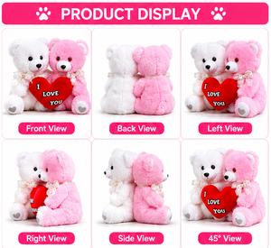 Oso de Peluche para Parejas, Juguete de Peluche Suave de Velboa, Cojín para Abrazar, Regalo Romántico, Personalizado, OEM, Venta al Por Mayor - Product Image 4