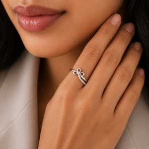 925 Sterling <b>Silver</b> Women's Butterfly Twist <b>Ring</b> with Cubic Zirconia Minimalist Elegant Nature Inspired High Polish Finish Daily - Product Image 1