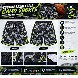 <b>Men</b>’s Basketball Blank <b>Shorts</b> Custom Names & Logo <b>Mesh</b> <b>Shorts</b> 100% Polyester Sublimation Sports <b>Shorts</b> Elastic Drawstring - Product Image 4