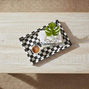 Table basse décorative moderne haut de gamme avec plateau amovible en os incrusté, par Tradebyd - Product Image 1