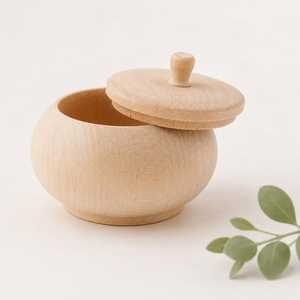 Handmade Wooden <b>Jar</b> Wooden Lid 250ml Capacity Classic Design Multifunction Eco-Friendly <b>Storage</b> Container <b>for</b> Tea Spice Sugar - Product Image 2