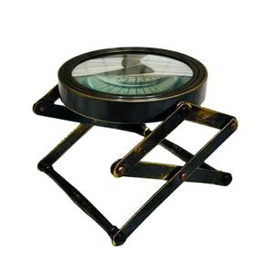 Loupe pliante en laiton antique de 3 pouces |   Loupe de bureau réglable pour la lecture et l'inspection - Product Image 1