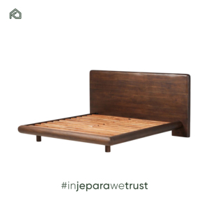 Lit en bois moderne de qualité professionnelle en acajou et cadre de lit king size pour mobilier de chambre d'hôtel de villégiature - Upin - Product Image 3