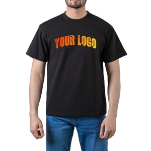 Recién llegado 2025 camiseta para hombre 100% algodón ajuste holgado personalizado 3D puff impreso logo color negro sólido cómoda camiseta para hombre - Product Image 1