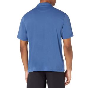 Polo de hombre transpirable de algodón de manga corta, tejido casual, patrón liso, largo regular, teñido liso, venta al por mayor OEM, gran éxito de ventas - Product Image 4
