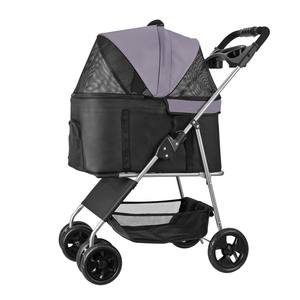 Chariot pliable TH-PPS-283 pour animaux de compagnie de camping pour voyage et pique-nique avec base étanche et maille à glissière OEM personnalisé disponible - Product Image 6