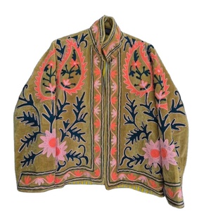เสื้อแจ็คเก็ตกำมะหยี่ลายดอกซูซานีแบบสองด้านสำหรับผู้หญิง งานปักมือสไตล์วินเทจ โบโฮ - Product Image 3