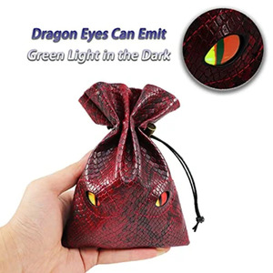 Bolsa de Dados de Piel Sintética PU con Cordón, Diseño Dragón Rojo, Temática Mítica, Hecha a Mano, para Juegos de DND - Product Image 3