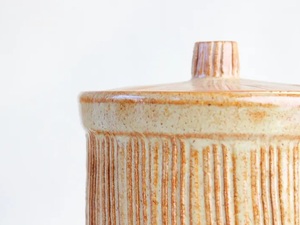 Vertical Ribbed Design <b>Storage</b> Canister Secure Lid Tight Seal Moisture Protection Durable Finish <b>Kitchen</b> Organizer - Product Image 2