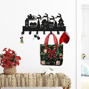 Festive Christmas Design Metal <b>Key</b> <b>Hook</b> Holder <b>Wall</b> Mounted Organizer Suitable For Holiday Decor And <b>Key</b> Storage From India - Product Image 2