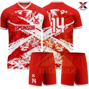 Ensemble de maillots de football 7V7 unisexe, impression numérique personnalisée, respirant, séchage rapide, tissu 100% polyester, col en V, sangle réglable - Product Image 6