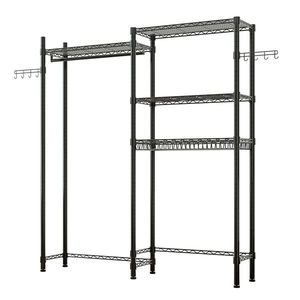 Appendiabiti Portatile in Metallo Salvaspazio, Scaffale per Bagno con Appendiabiti, Organizzatore per Lavatrice e Asciugatrice, Stendibiancheria - Product Image 2